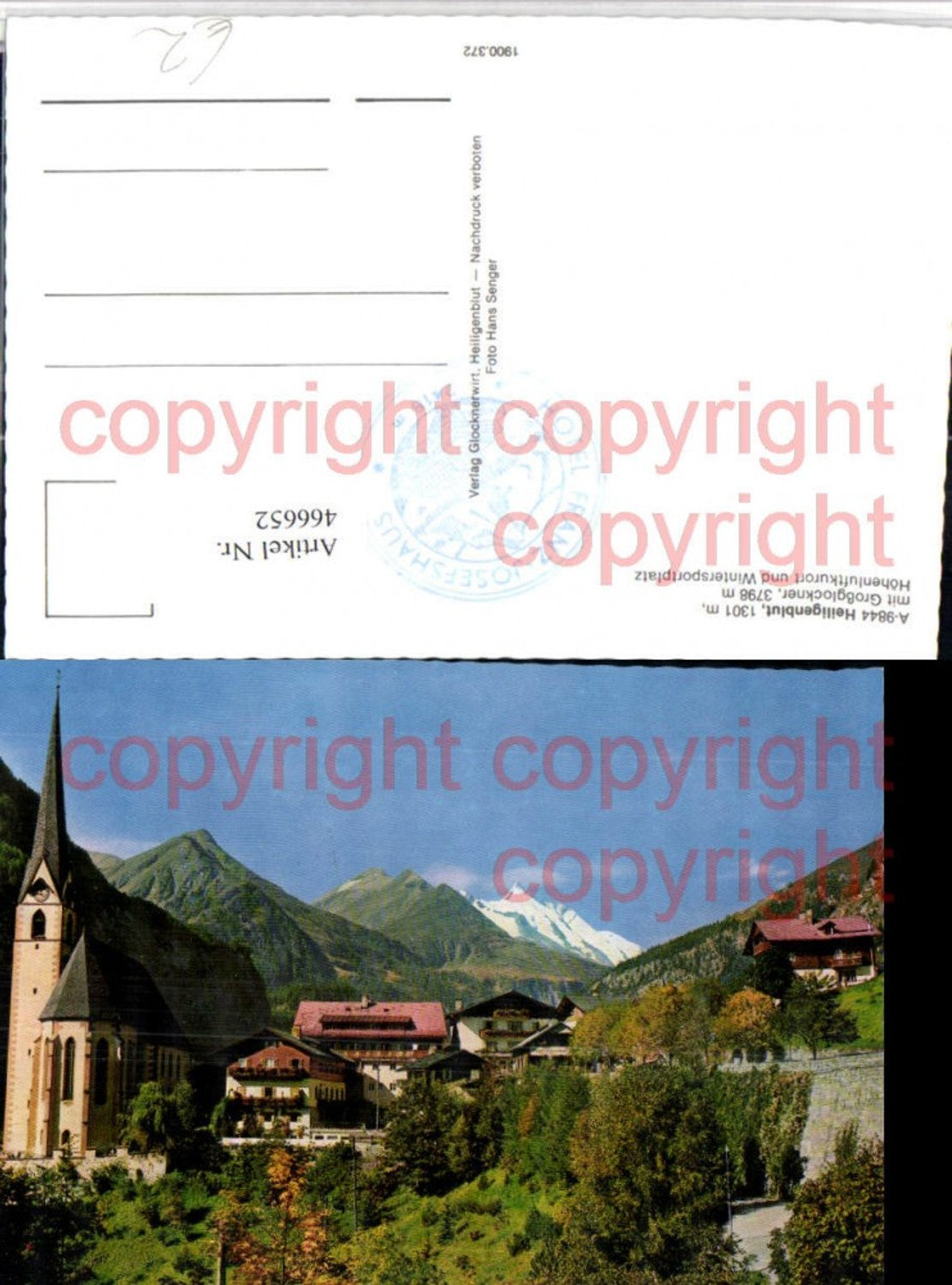 466652,Heiligenblut Teilansicht Kirche m. Großglockner Bergkulisse