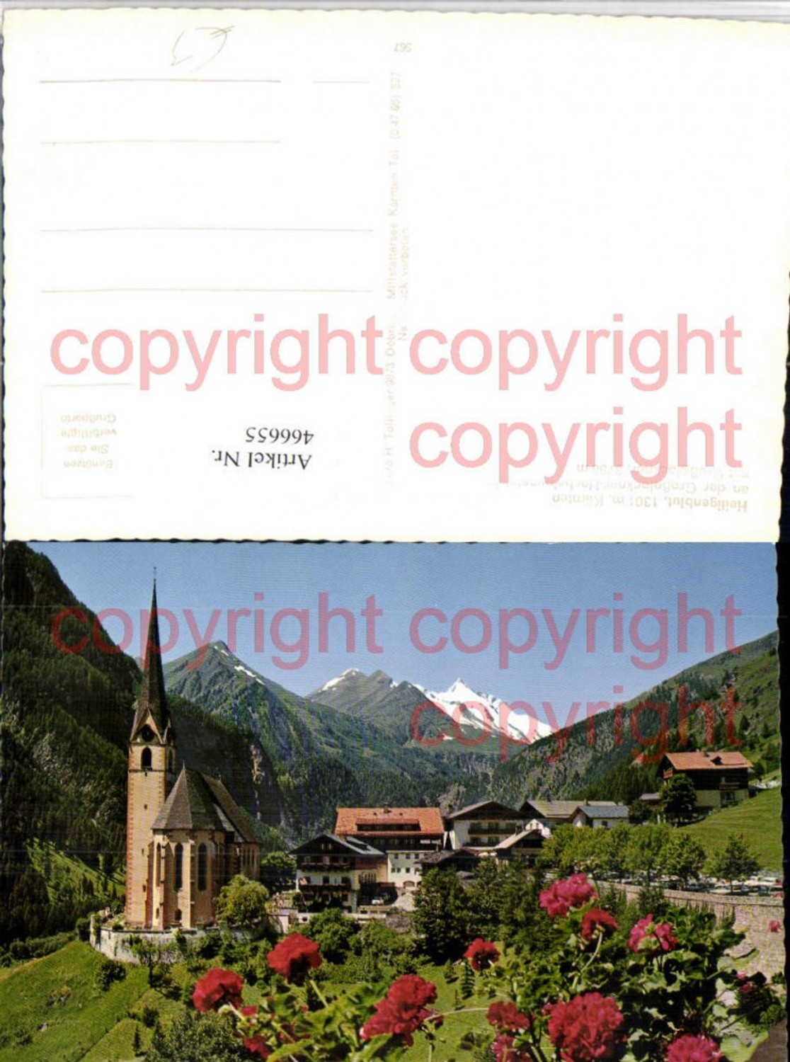 466655,Heiligenblut Teilansicht Kirche m. Großglockner Bergkulisse