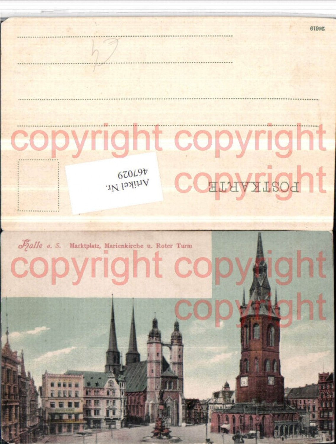 467029, Halle an der Saale, Market Square, St. Mary's Church and Red Tower