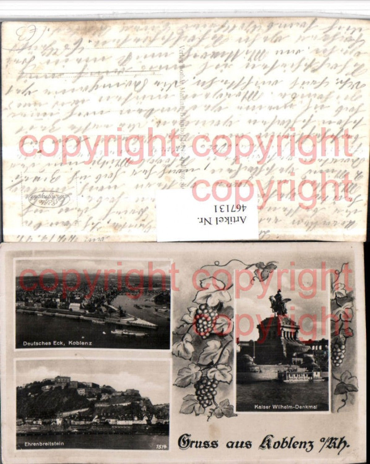 467131,Koblenz am Rhein Totale Ehrenbreitstein Denkmal Mehrbildkarte