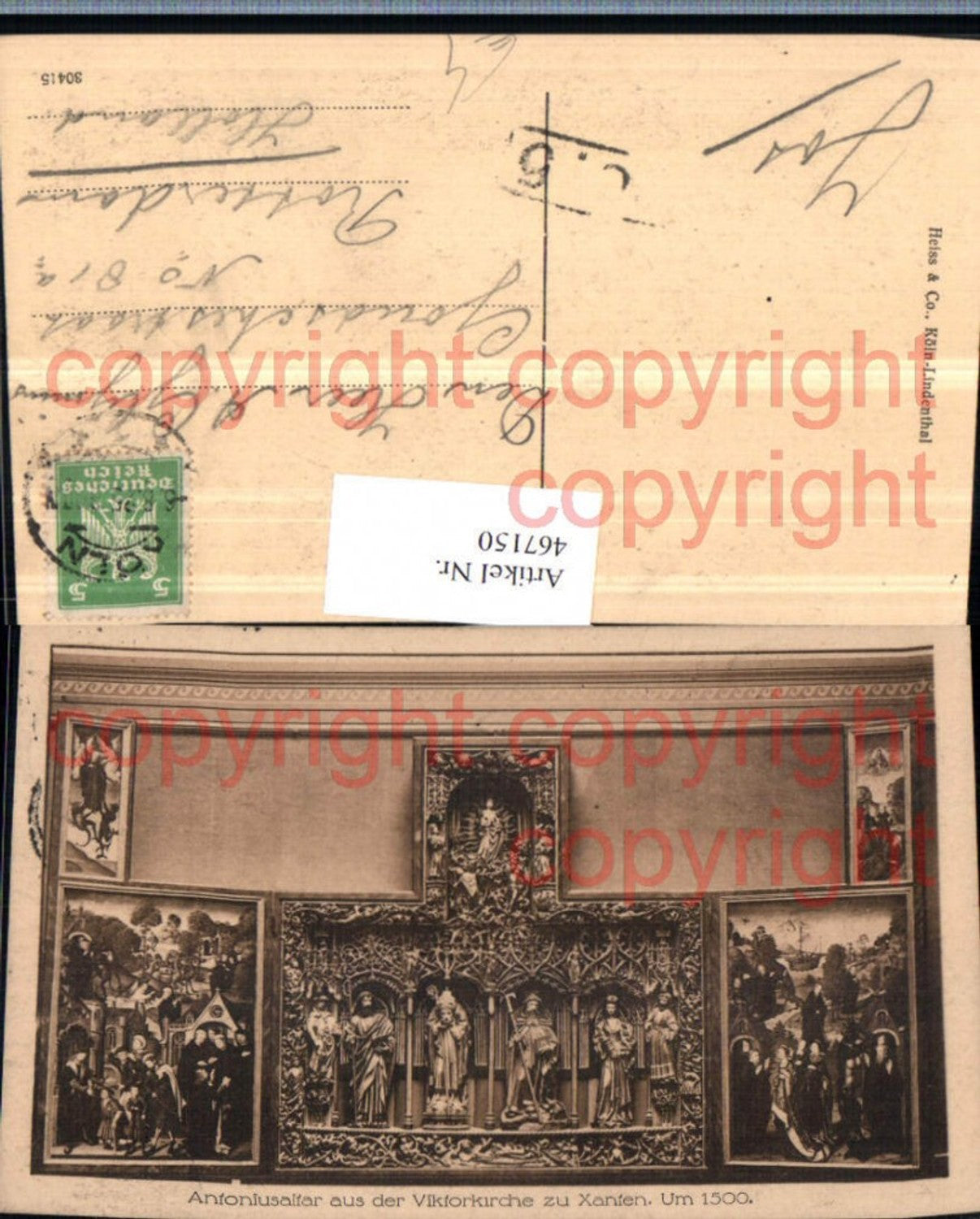 467150,Xanten Viktorkirche Antoniusaltar Altar Detail