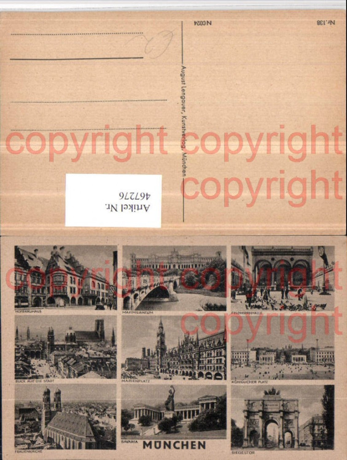 467276,München Bavaria Kirche Hofbräuhaus Maximilianeum Mehrbildkarte