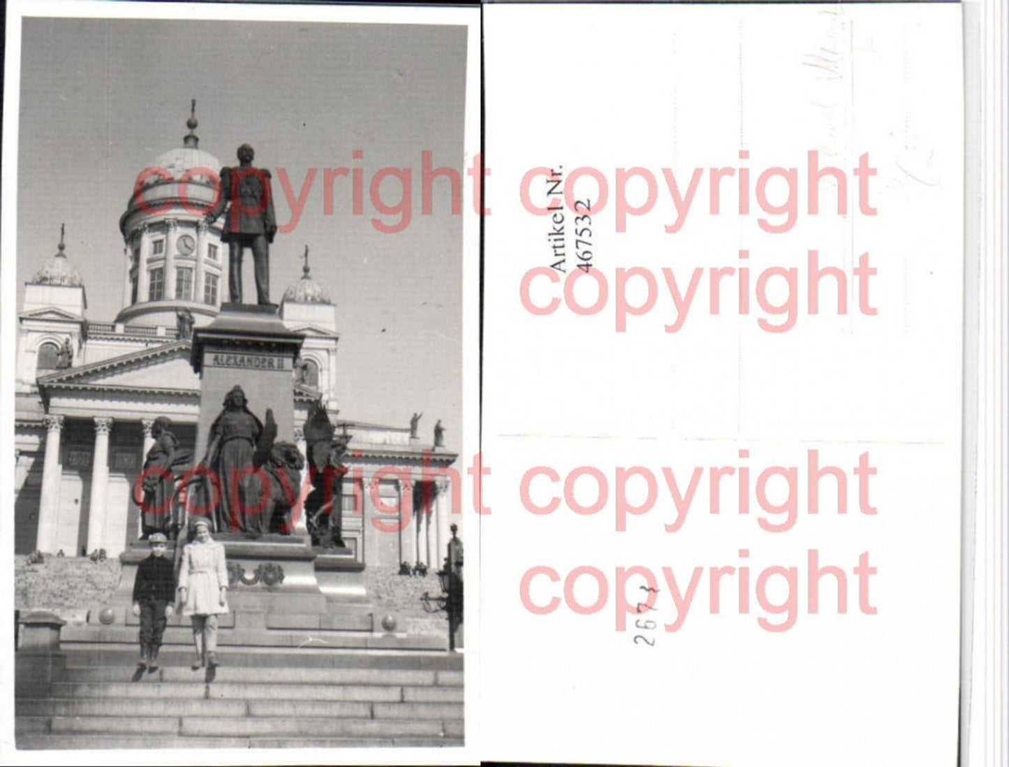 467532,Foto AK Finland Helsinki Denkmal Alexander II Statue