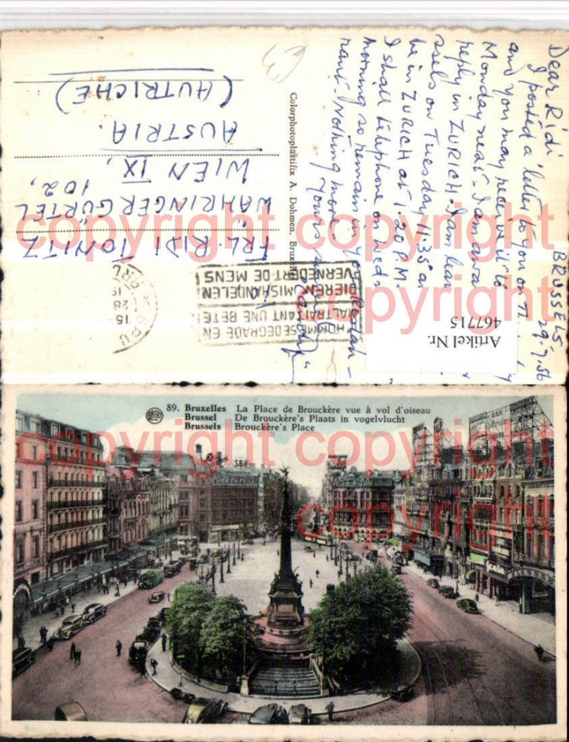 467715,Belgium Bruxelles Brüssel Place Brouckere Platz Monument