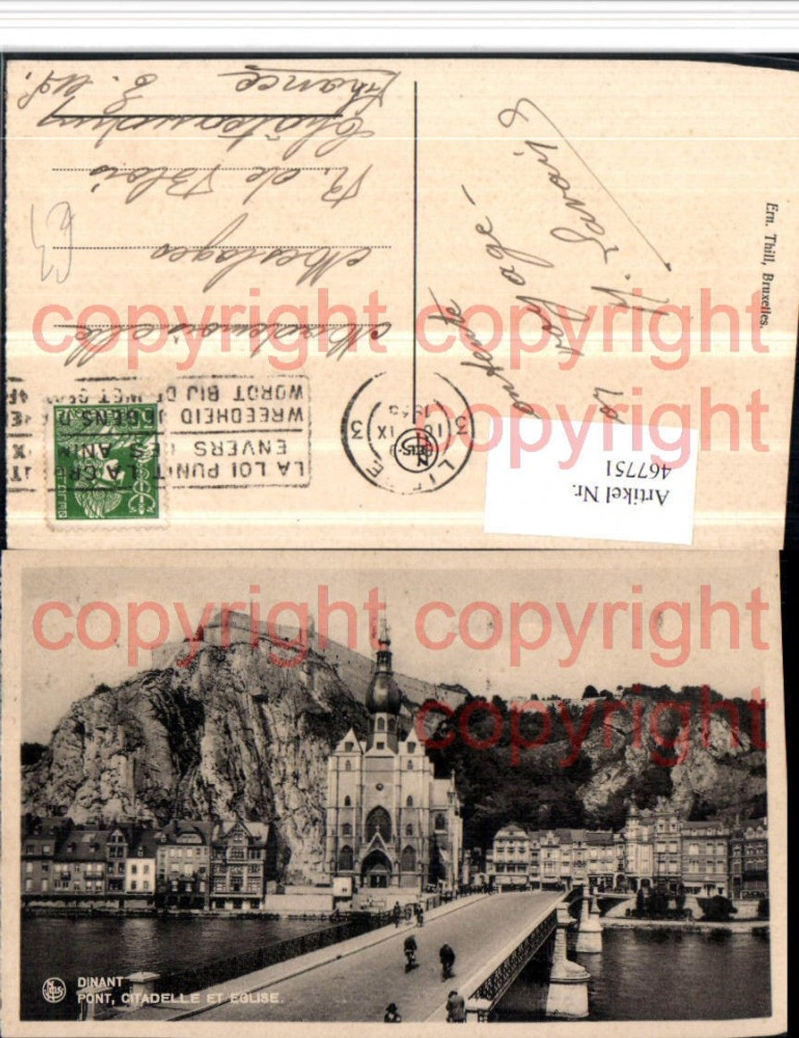 467751,Belgium Dinant Pont Citadelle et Eglise Brücke Kirche Festung