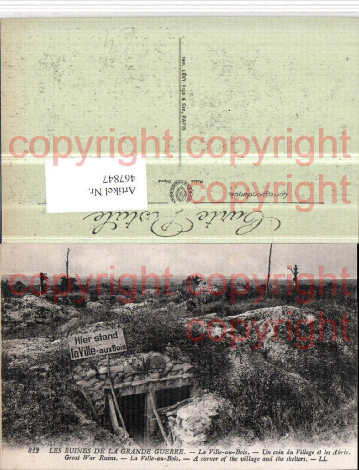 467847,Belgium Ville-au-Bois Grande Guerre Ruines Ruine