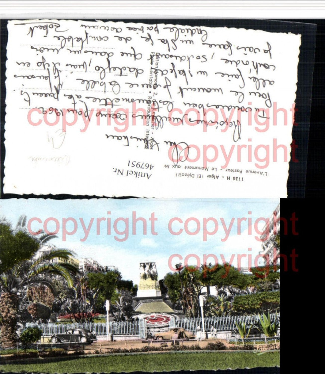 467951,Algeria Alger Algier Avenue Pasteur Monument aux Morts Blumenuhr