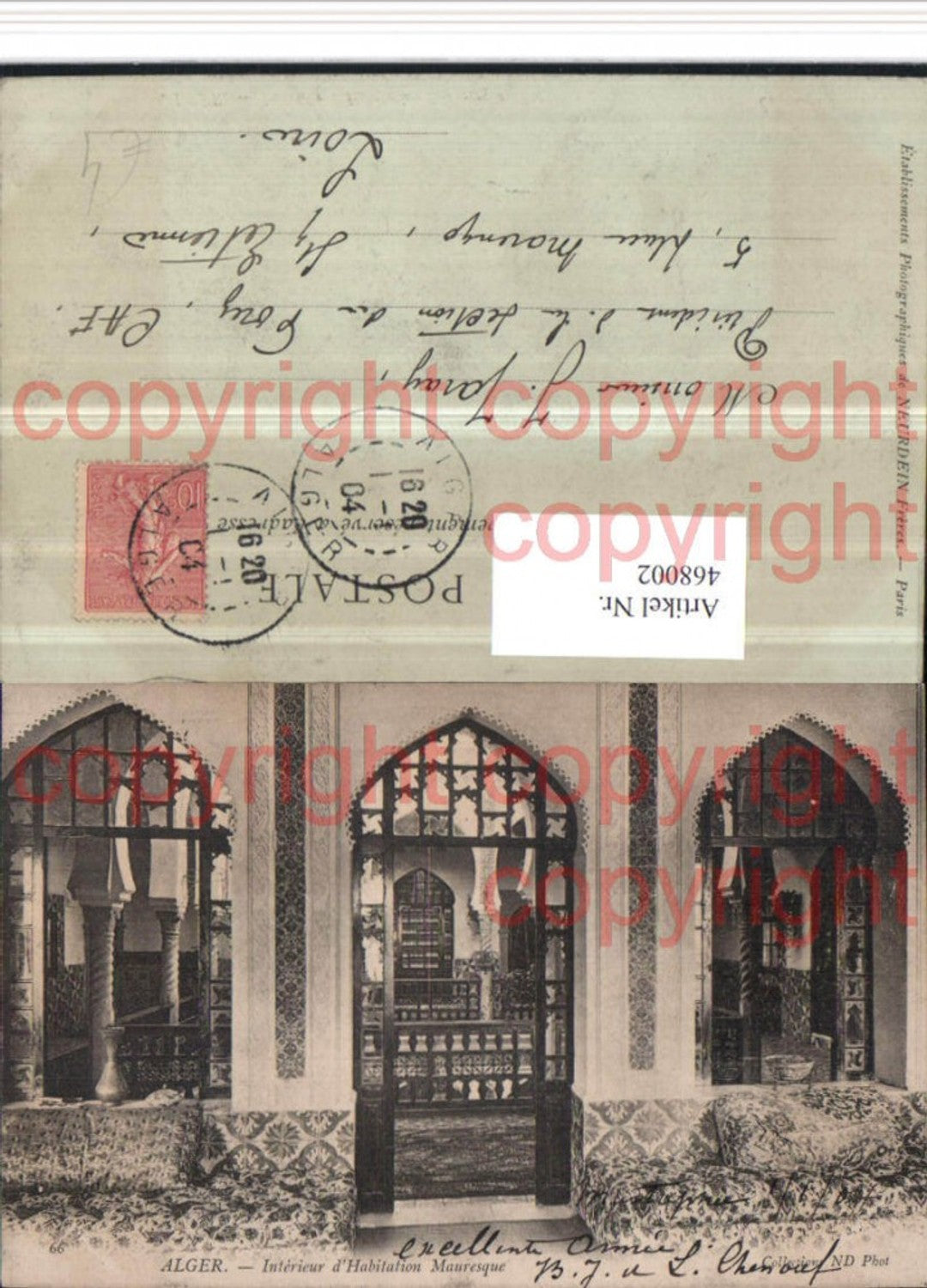 468002,Algeria Alger Algier Interieur Habitation Mauresque
