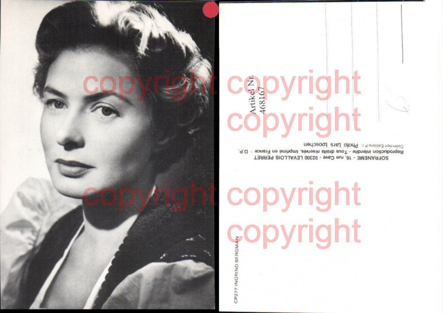 468167,Schauspielerin Ingrid Bergman Portrait