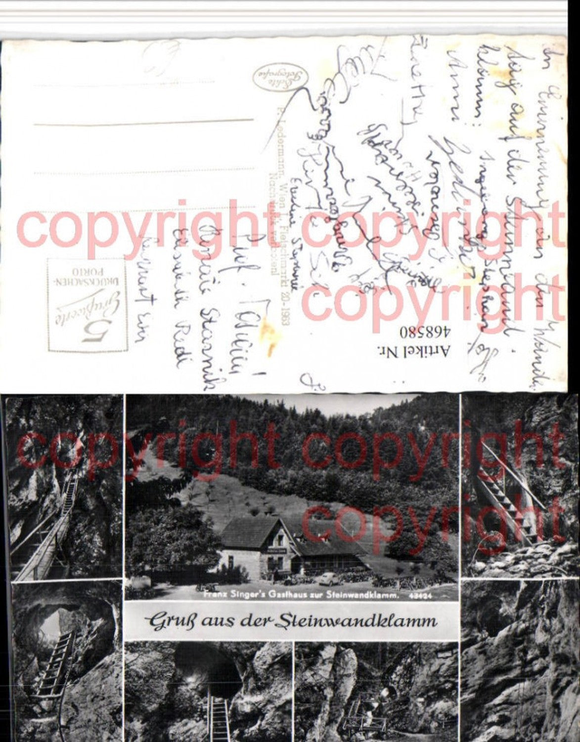 468580,Steinwandklamm b. Weissenbach an d. Triesting Gasthaus Singer Mehrbildkarte