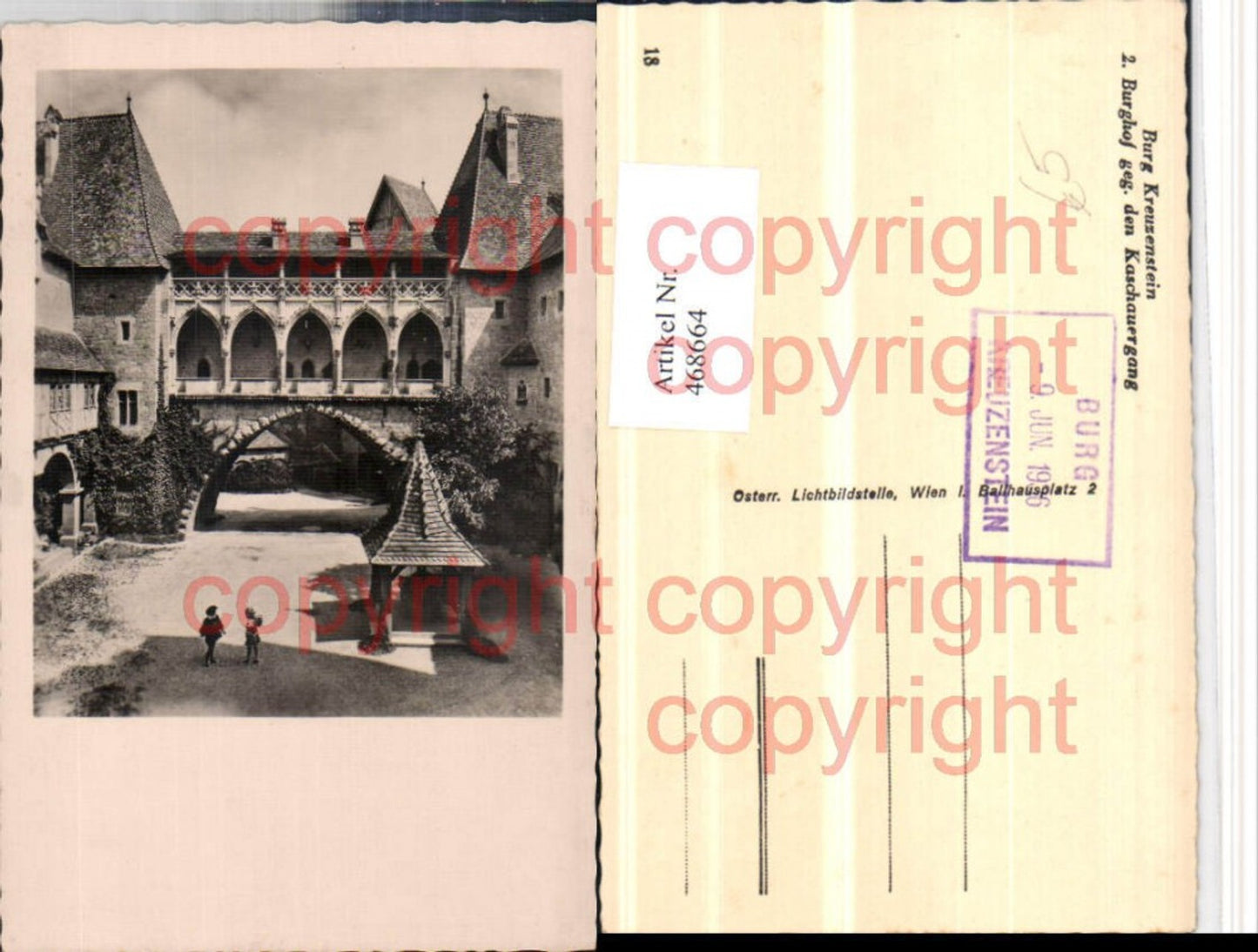 468664,Burg Kreuzenstein b. Leobendorf Burghof geg. Kaschauergang