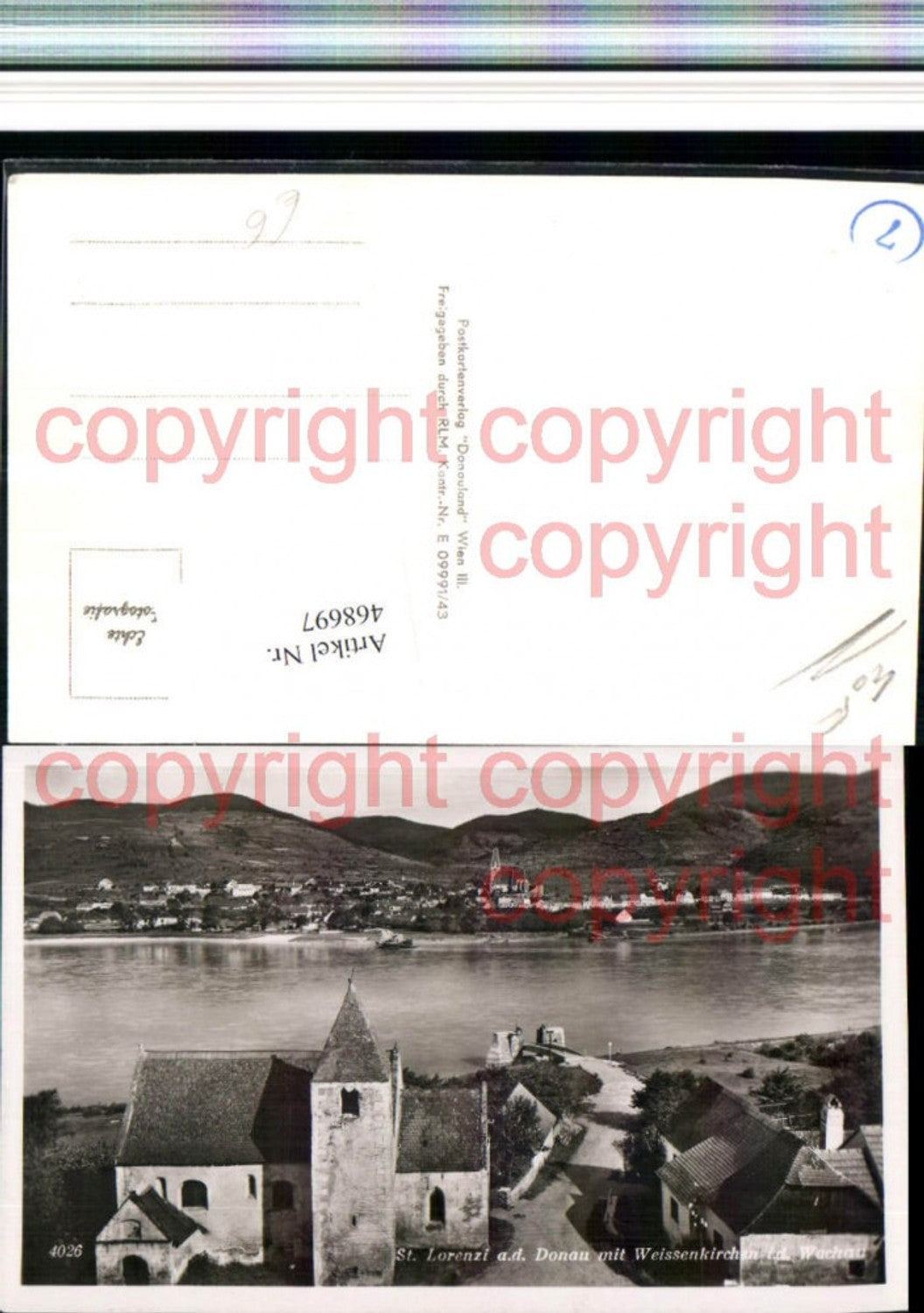 468697,St. Lorenzi an d. Donau Kirche m. Weissenkirchen in d. Wachau