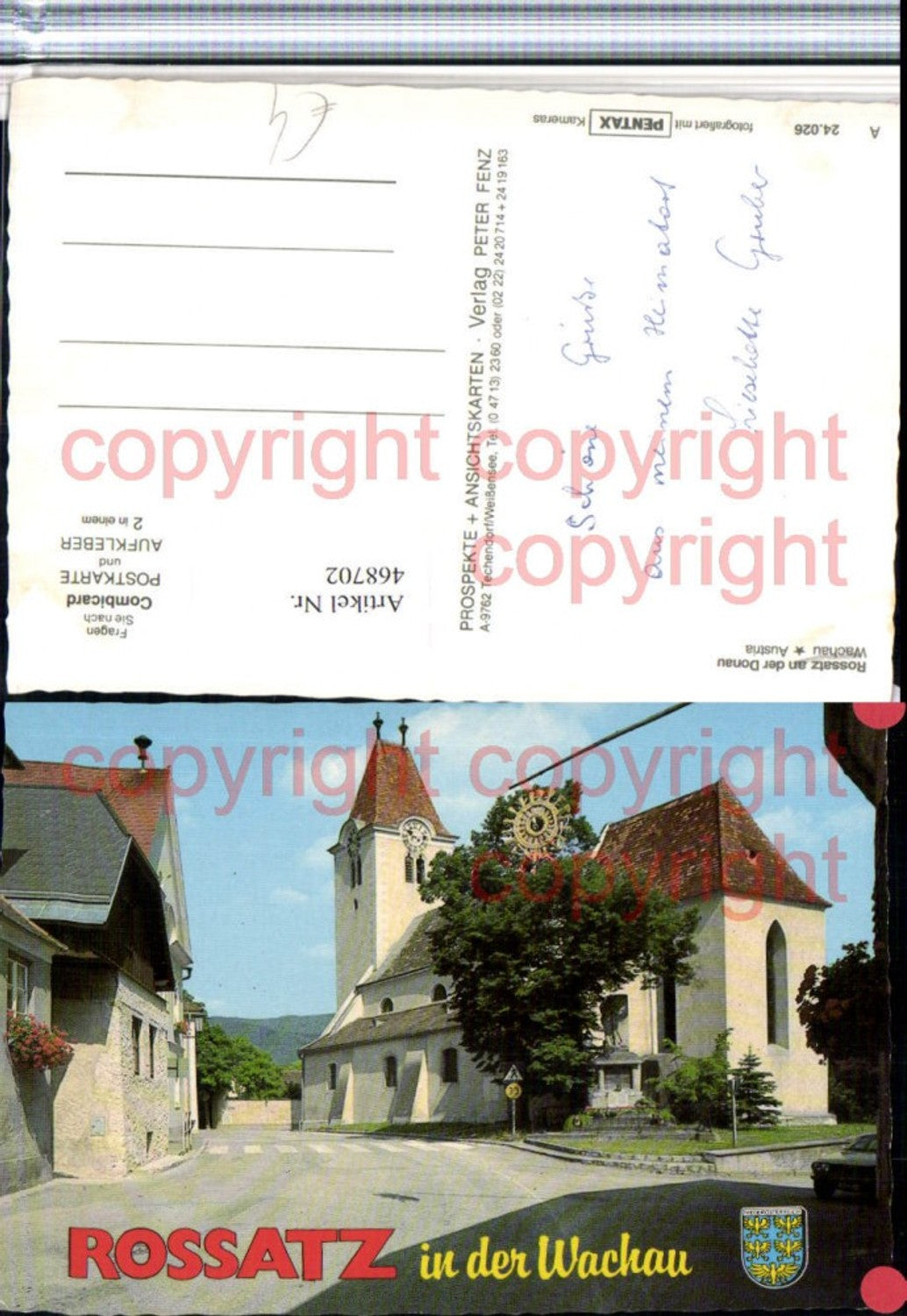 468702,Rossatz an d. Donau in d. Wachau Kirche Straßenansicht