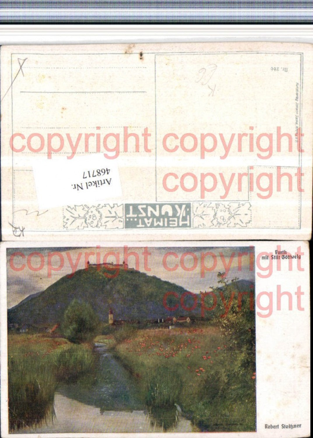 468717,Künstler AK Robert Stoitzner Furth m. Stift Göttweig