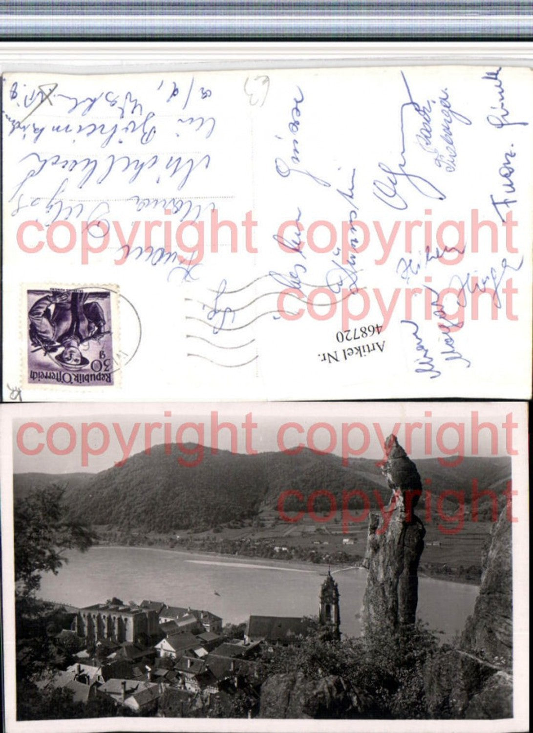 468720,Dürnstein an d. Donau Teilansicht Felsen