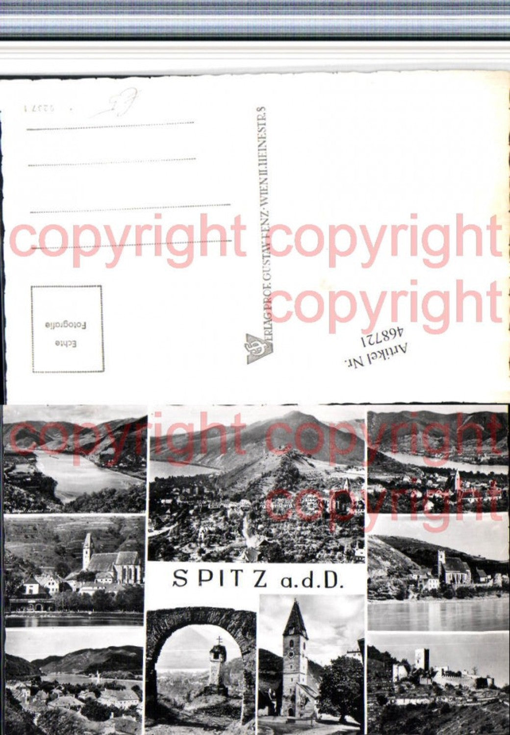 468721,Spitz an d. Donau Totale Kirche Bildstock Mehrbildkarte