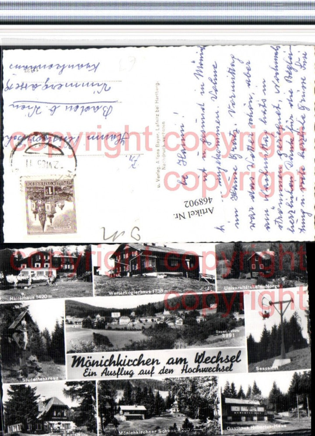 468902,Mönichkirchen am Wechsel Totale Sessellift Gasthaus Mehrbildkarte
