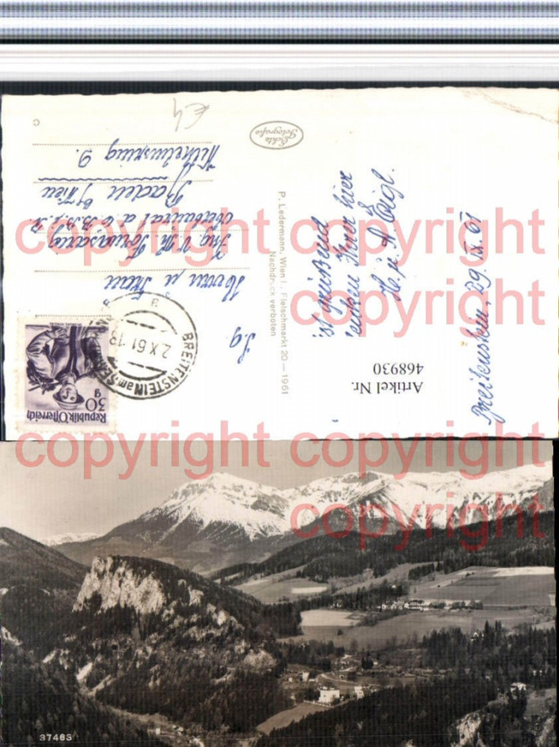468930,Breitenstein am Semmering Totale m. Polleroswand Rax Bergkulisse