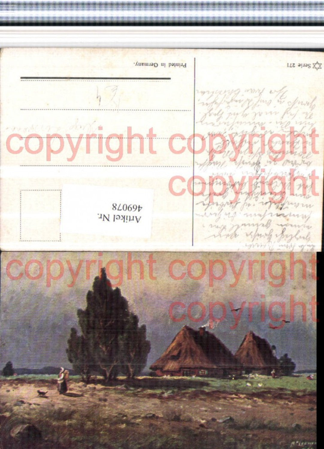 469078,Künstler AK Hugo Lissmann Landschaft Häuser