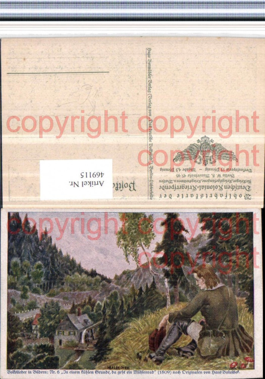 469115,Künstler AK Hans Baluschek Mühle pub Deutsch Kolonial Kriegerspende