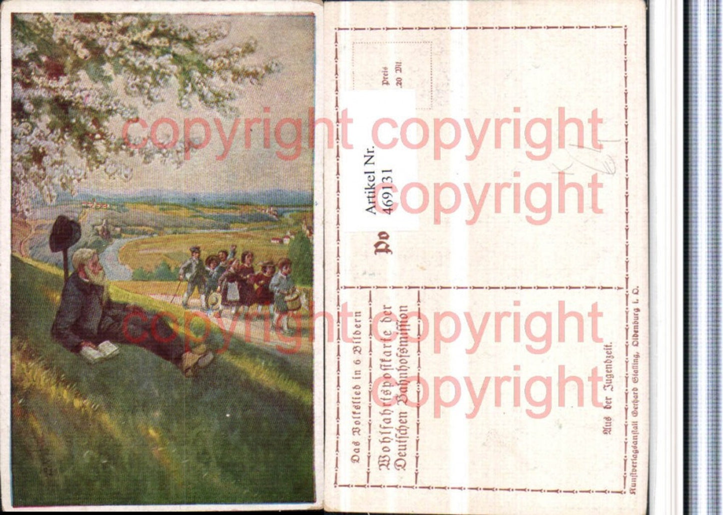 469131,Künstler AK Aus der Jugendzeit Kinder Mann Buch