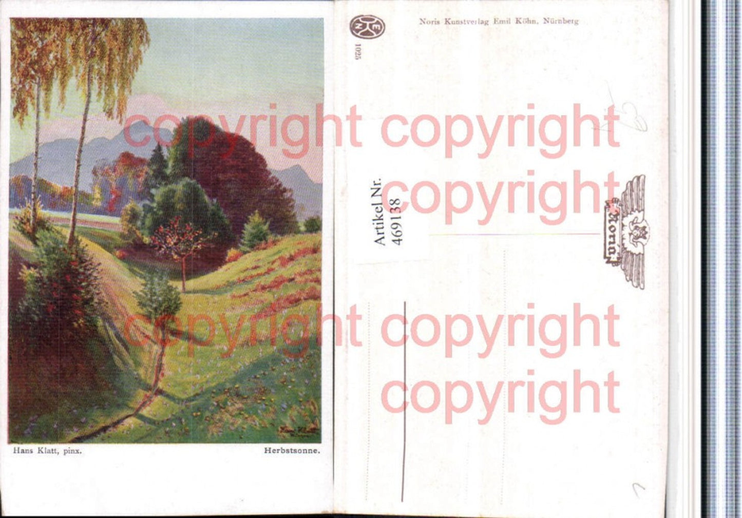 469138,Künstler AK Hans Klatt Herbstsonne Landschaft