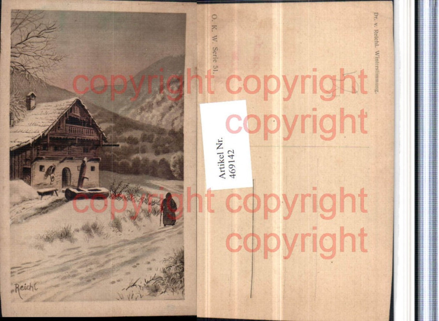 469142,Künstler AK Dr. v. Reichl Winterstimmung Winterlandschaft