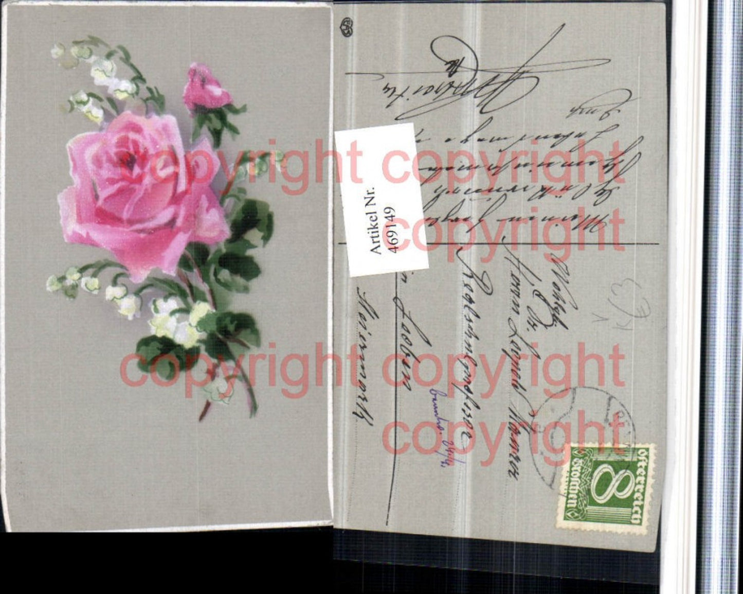 469149,Künstler AK Rose Blume Maiglöckchen pub EAS