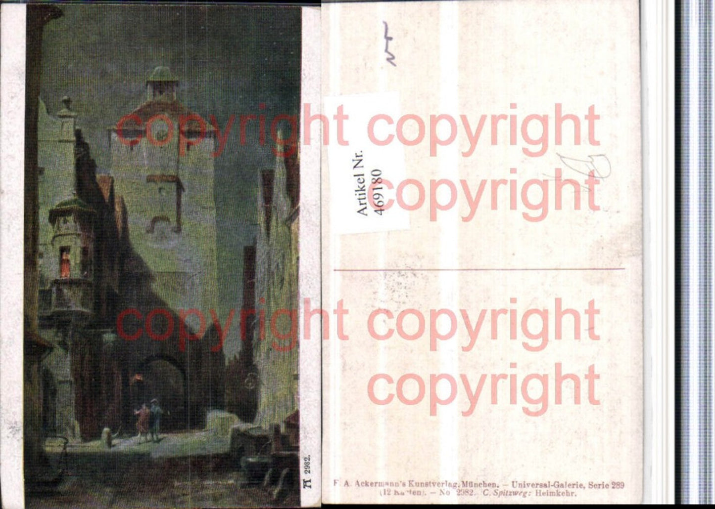 469180,Künstler AK C. Spitzweg Heimkehr Stadttor Turm pub Ackermann 2982