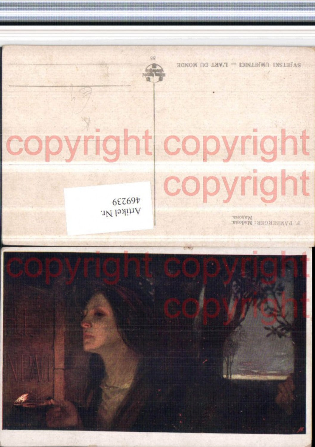 469239,Künstler AK F. Pamberger Madona Madonna Portrait