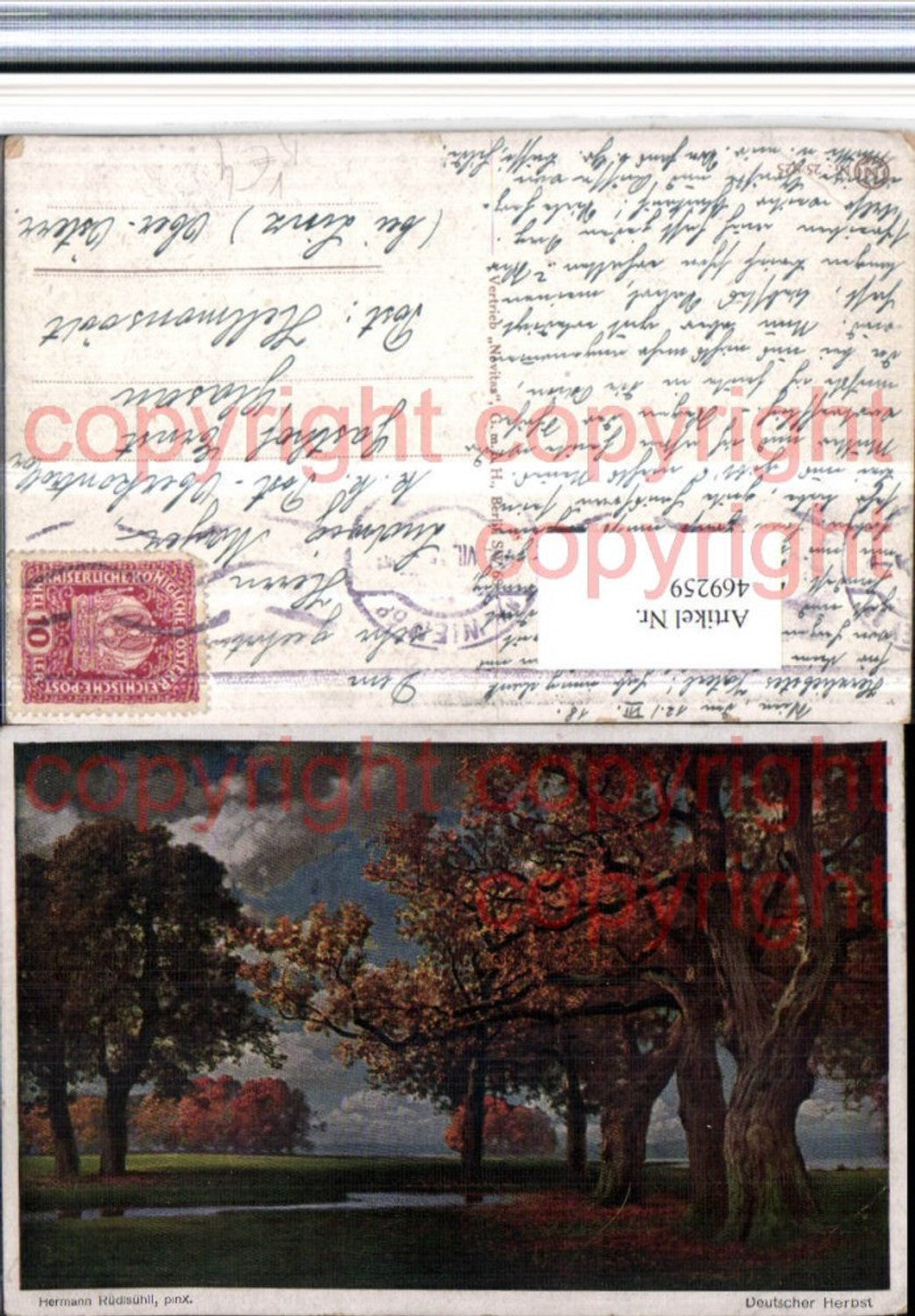 469259,Künstler AK Hermann Rüdisühli Deutscher Herbst Bäume pub Novolito 25/825