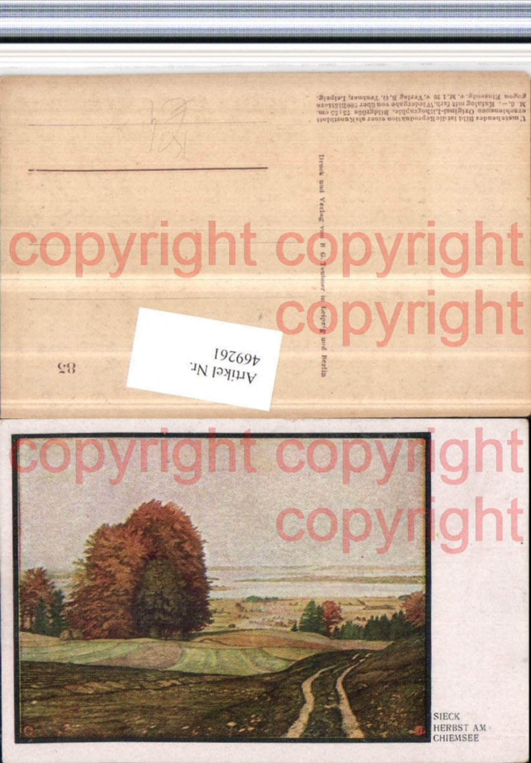 469261,Künstler AK Sieck Herbst am Chiemsee Landschaft