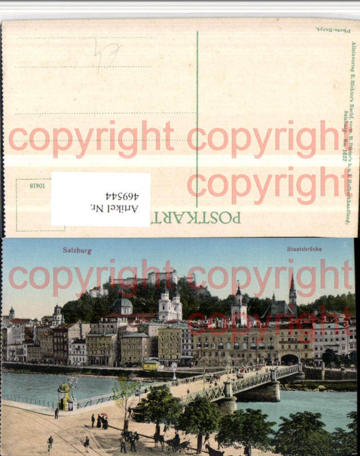 469544,Salzburg Teilansicht Staatsbrücke Brücke m. Festung