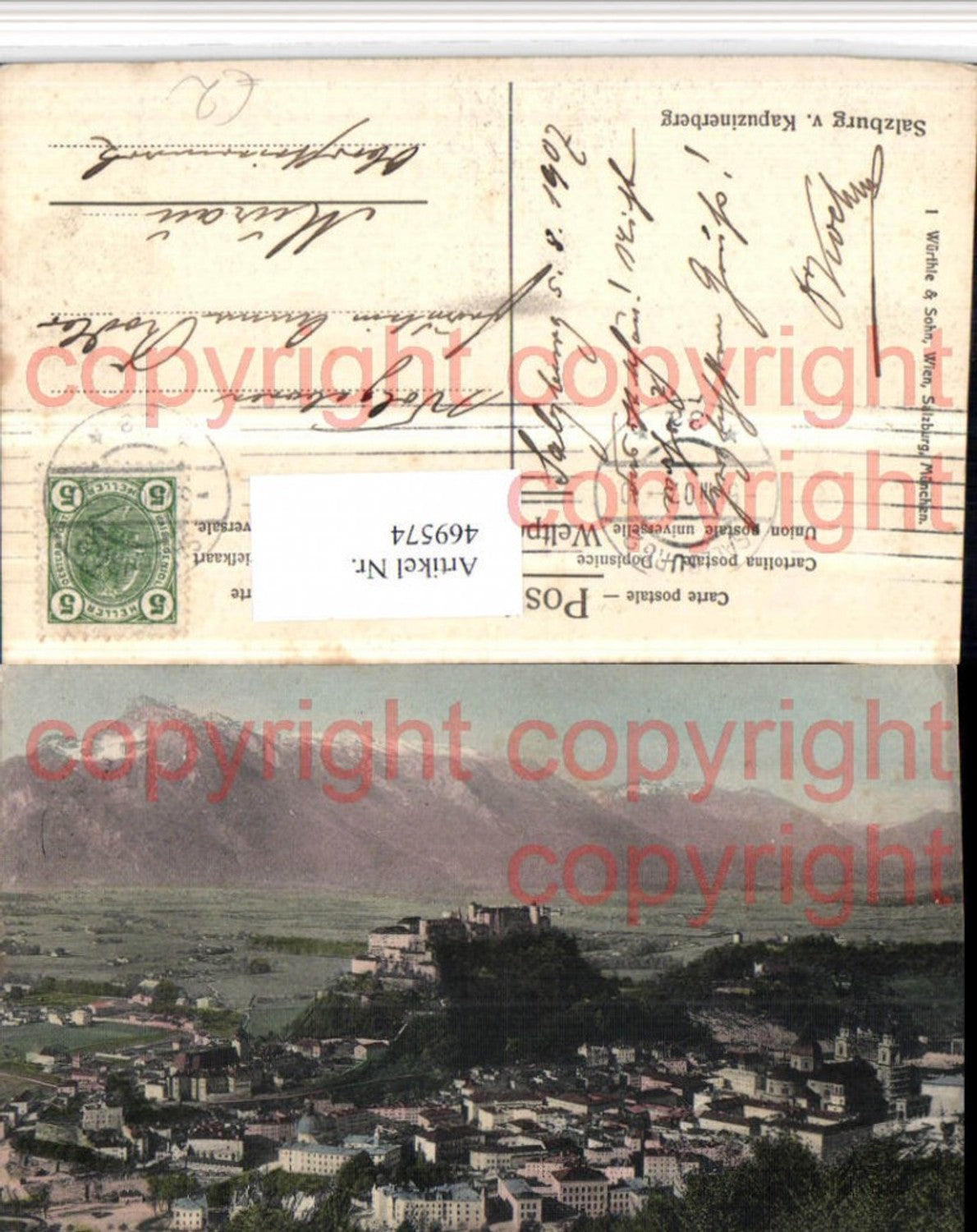 469574,Salzburg Totale m. Festung vom Kapuzinerberg Bergkulisse