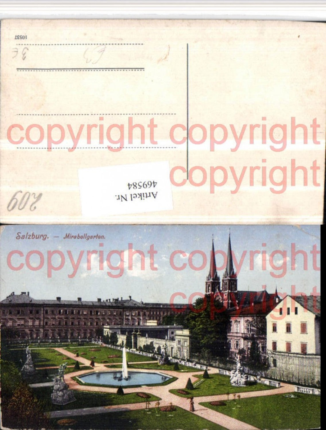 469584,Salzburg Mirabellgarten Brunnen Kirchentürme