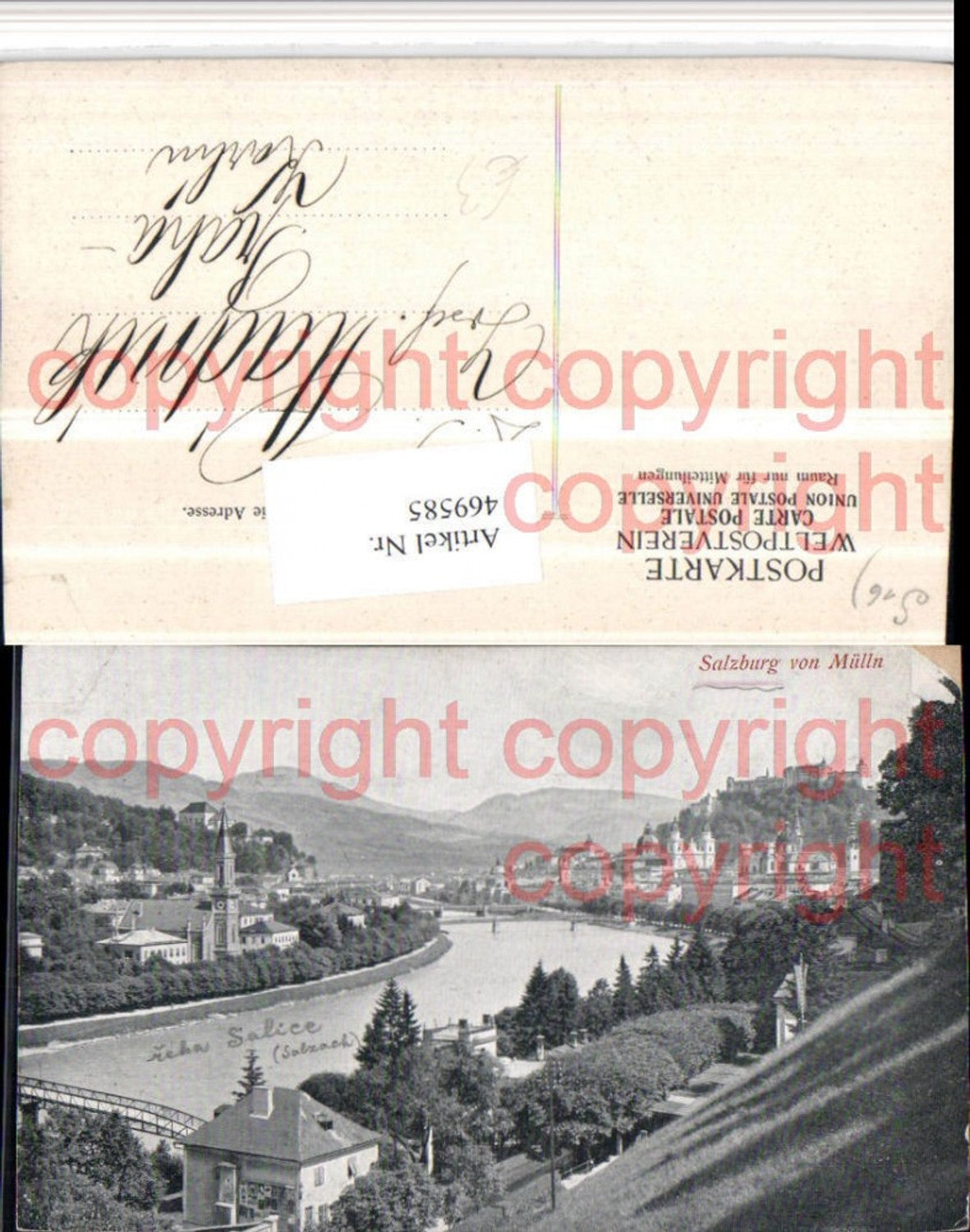 469585,Salzburg Totale von Mülln Fluss