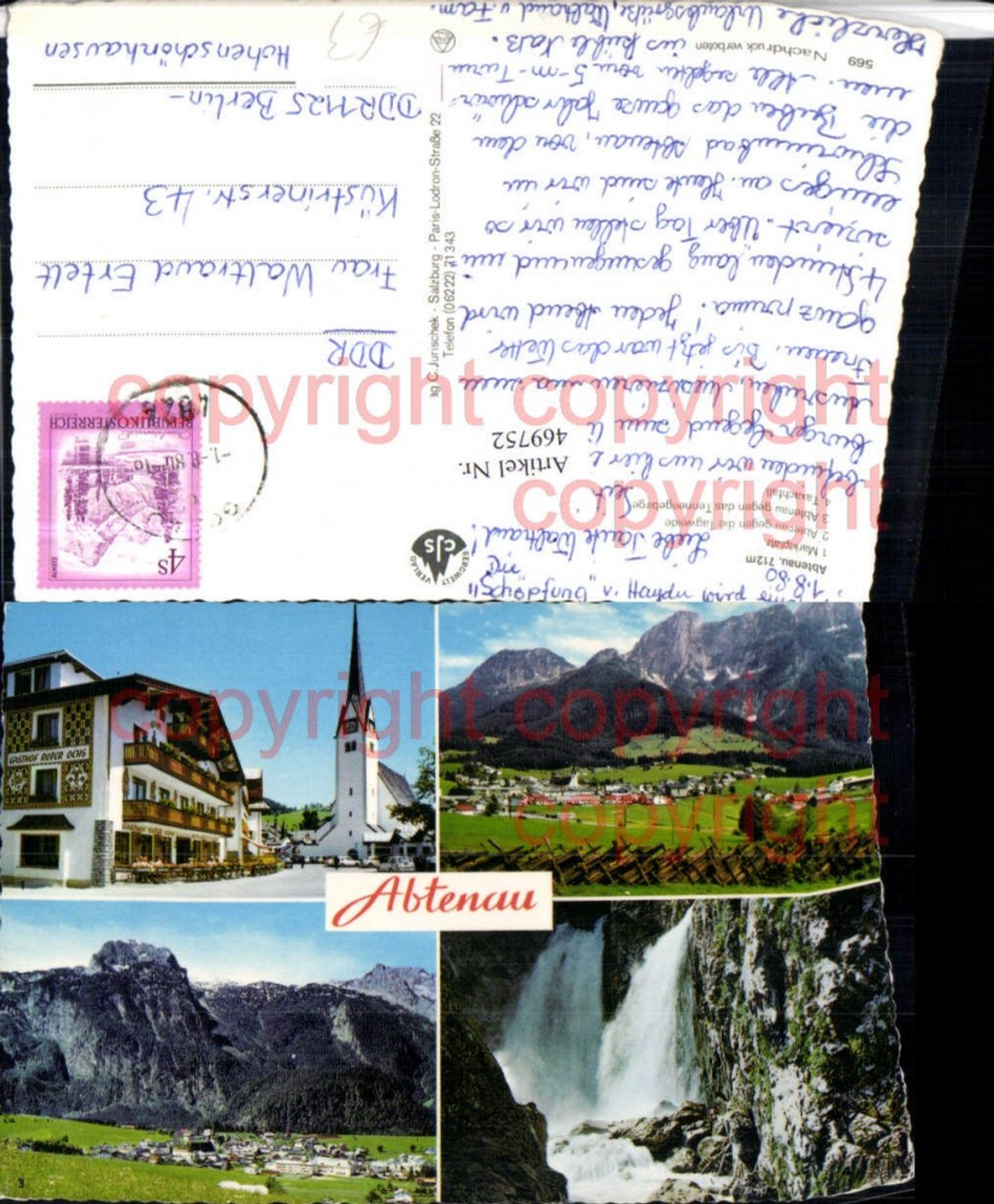 469752,Abtenau Totale Marktplatz Wasserfall Mehrbildkarte