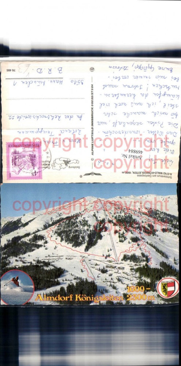 469884,Waldk-Königsleiten Almdorf Skipiste pub Alpine Luftbild 76485
