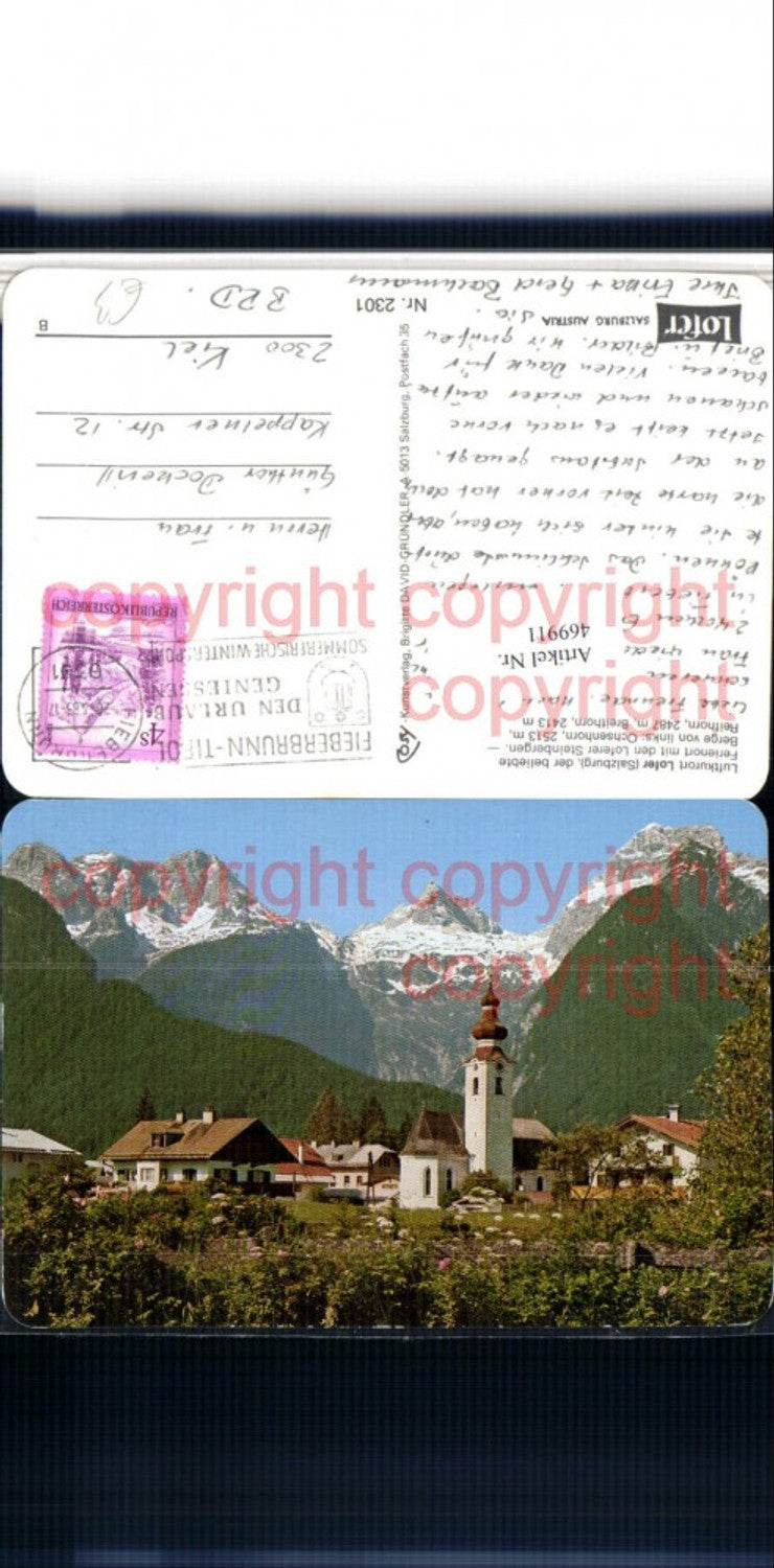 469911,Lofer Kirche m. Loferer Steinbergen Bergkulisse