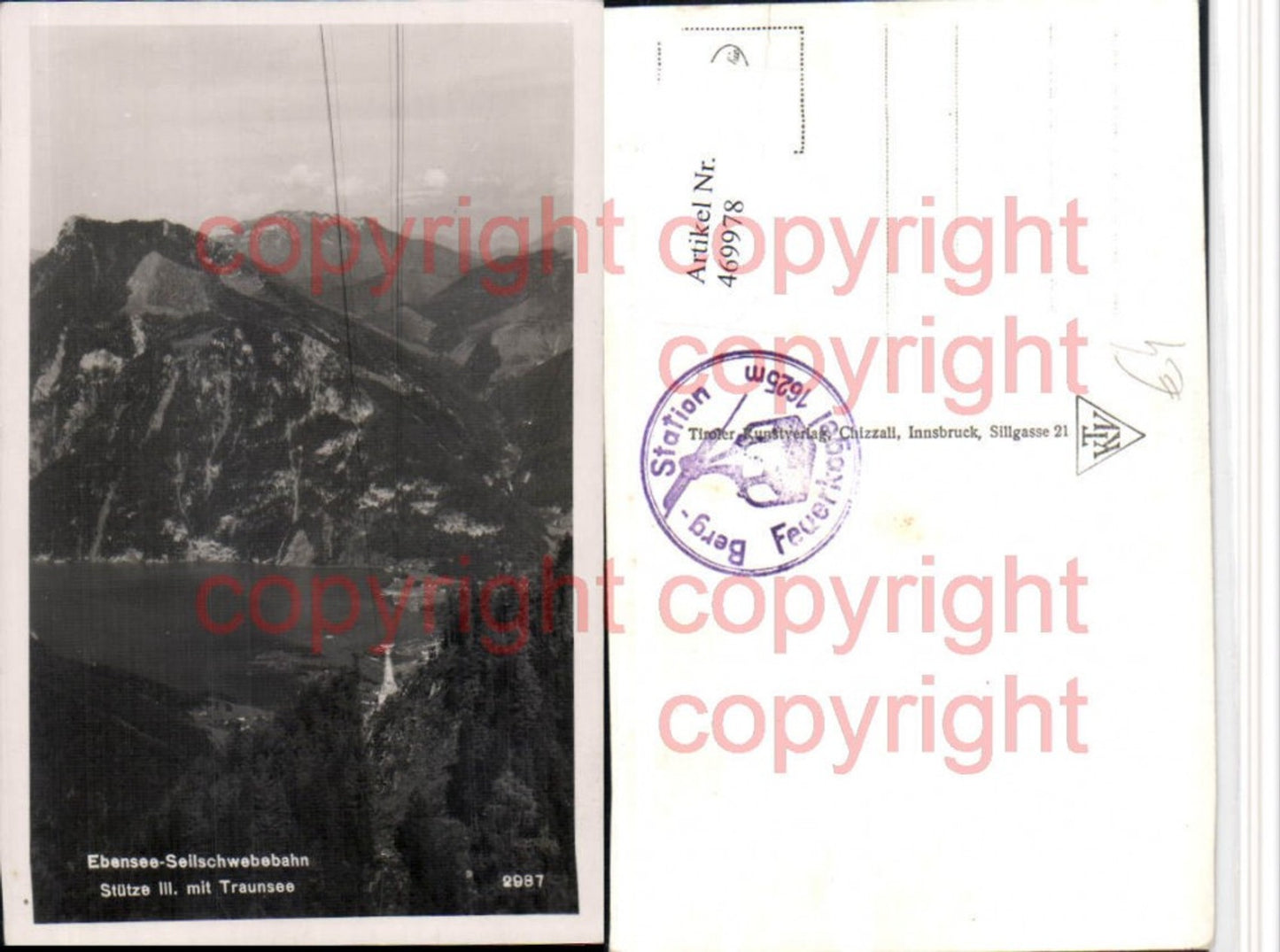 469978,Ebensee Seilbahn Stütze III m. Traunsee See Bergkulisse