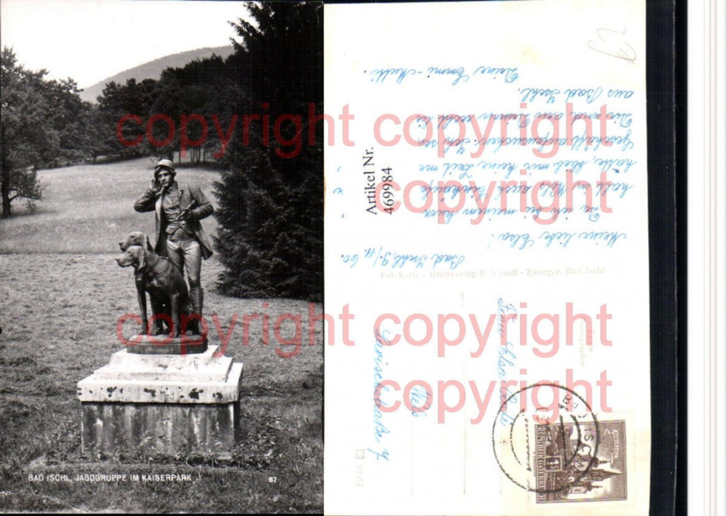 469984,Bad Ischl Jagdgruppe im Kaiserpark Statue