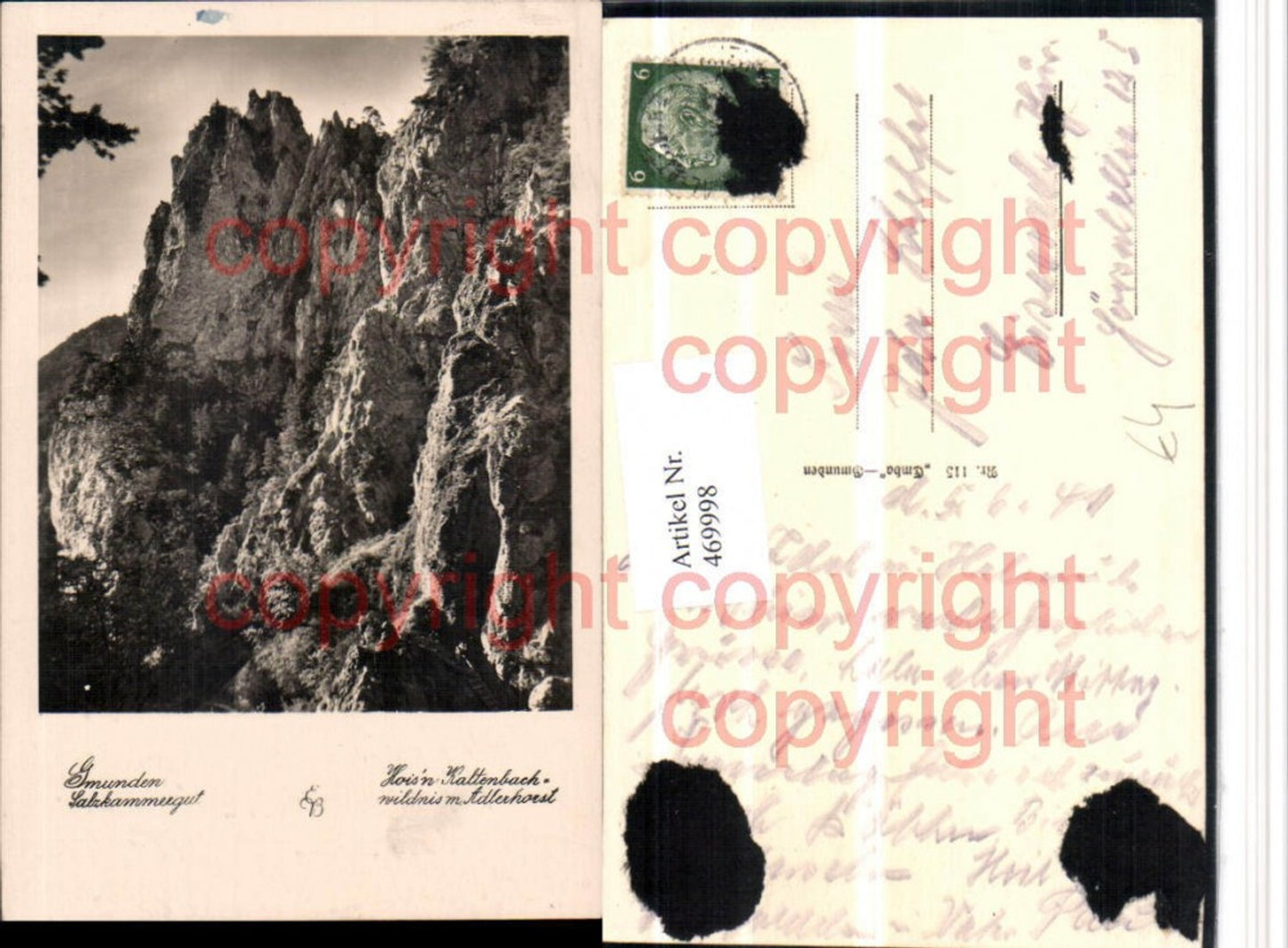 469998,Gmunden Hoisn Kaltenbachwildnis m. Adlerhorst Felswand