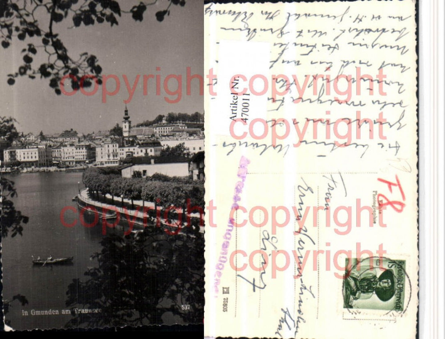 470011,Gmunden am Traunsee Teilansicht Stempel Adresse ungenügend