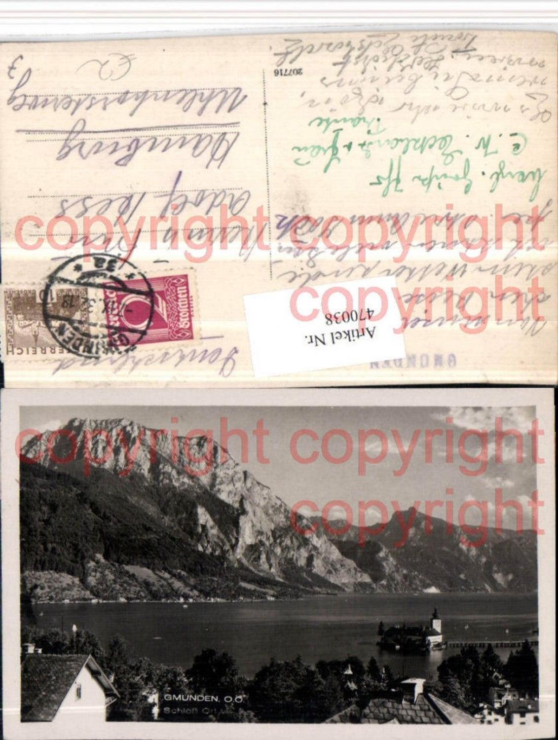 470038,Gmunden Schloss Ort Orth Bergkulisse
