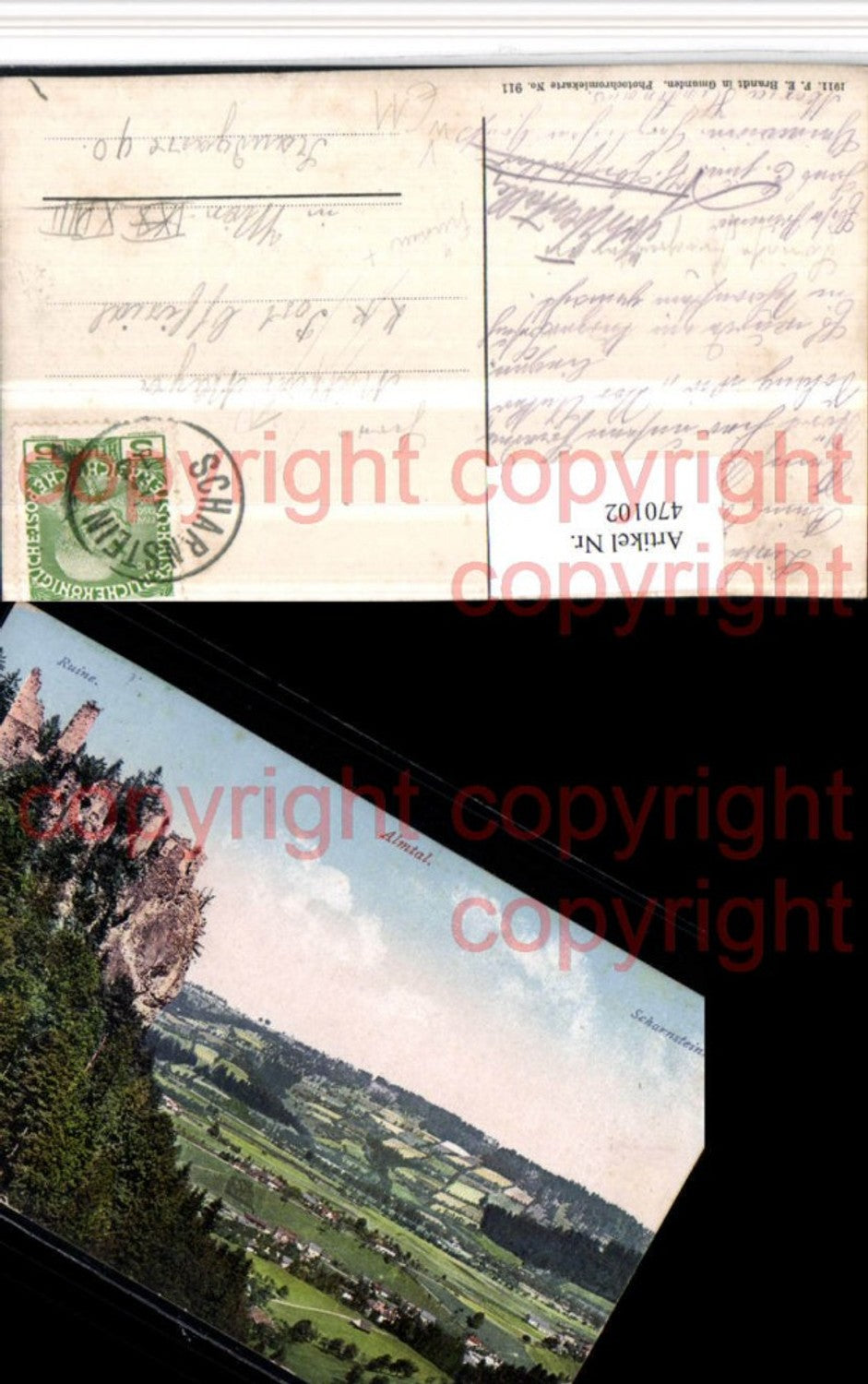 470102,Almtal b. Grünau Ruine m. Scharnstein pub F.E. Brandt 911