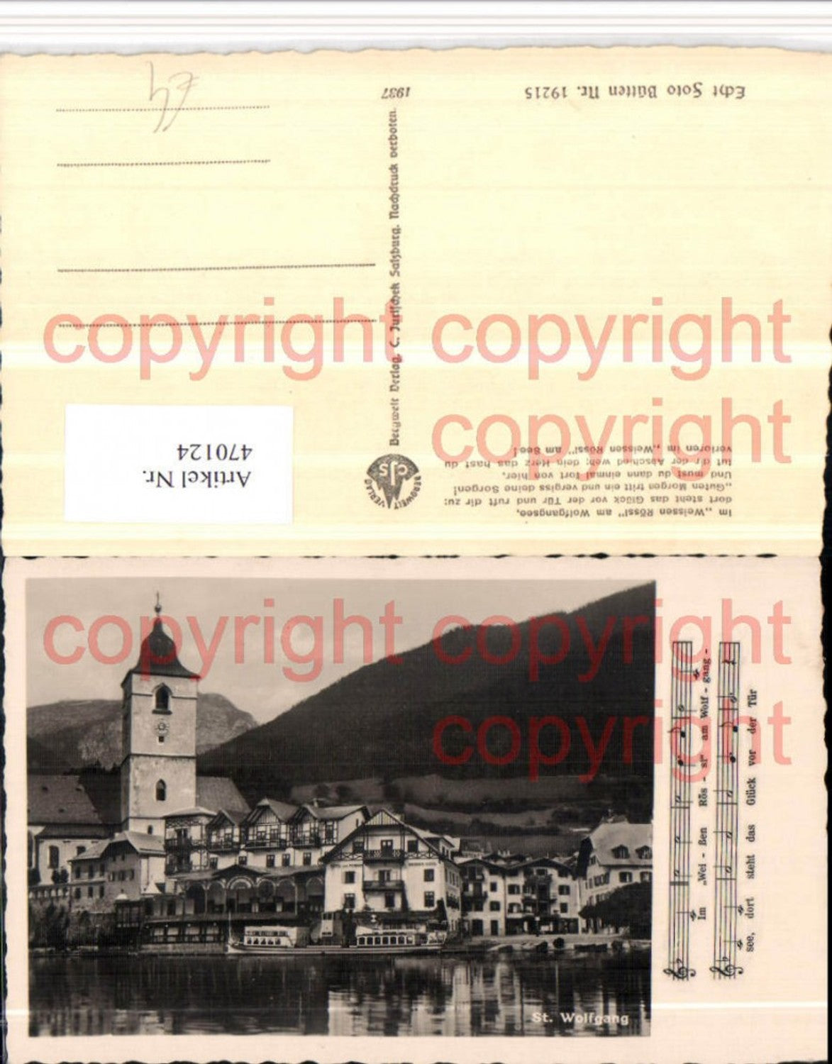 470124,St. Wolfgang am See Teilansicht Weisses Rössl Kirche Liedzeile