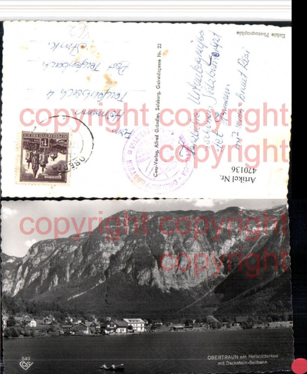 470136,Obertraun am Hallstättersee Teilansicht m. Seilbahn pub Cosy 549