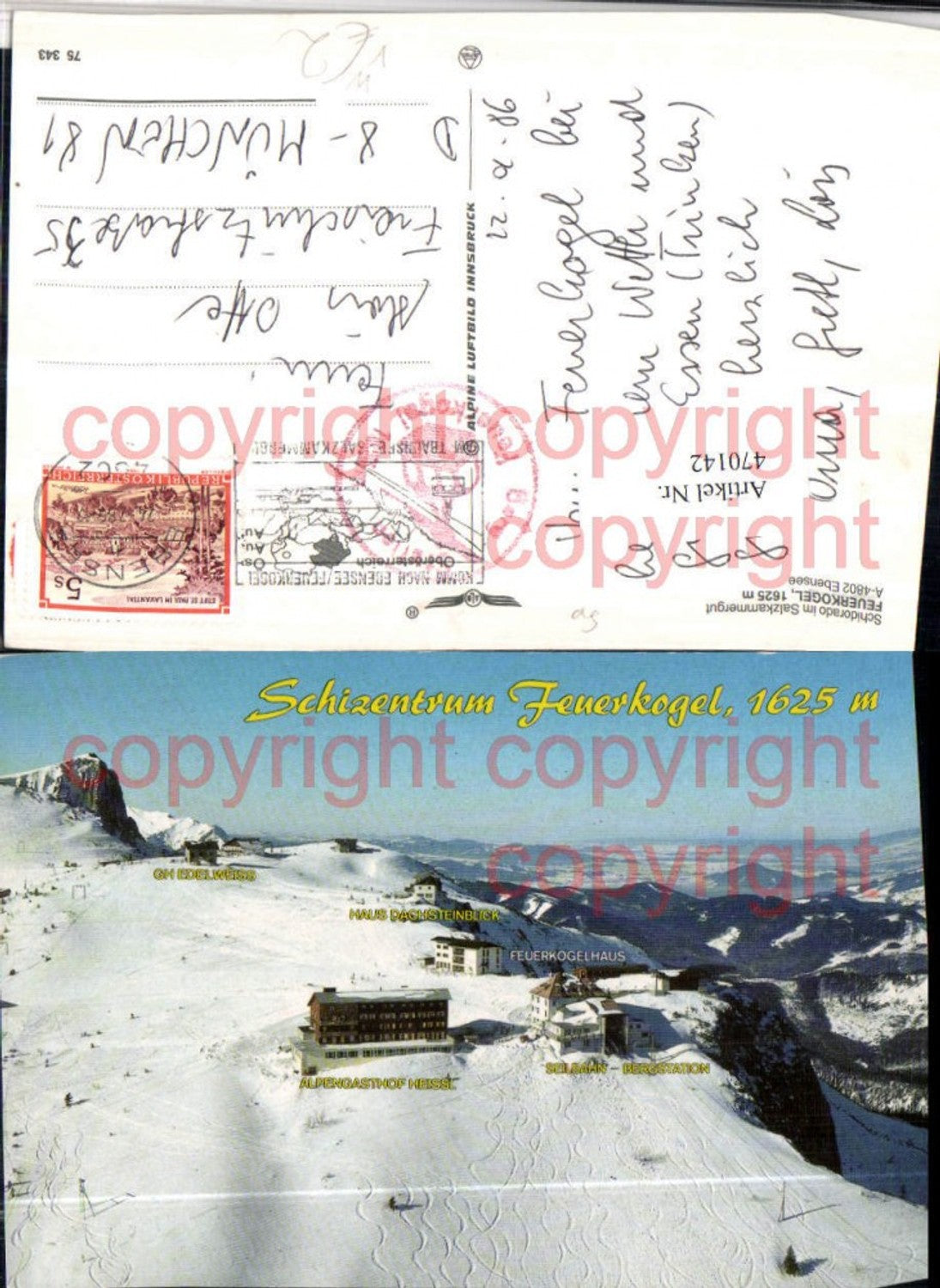 470142,Feuerkogel b. Ebensee Berghütten pub Alpine Luftbild 75343