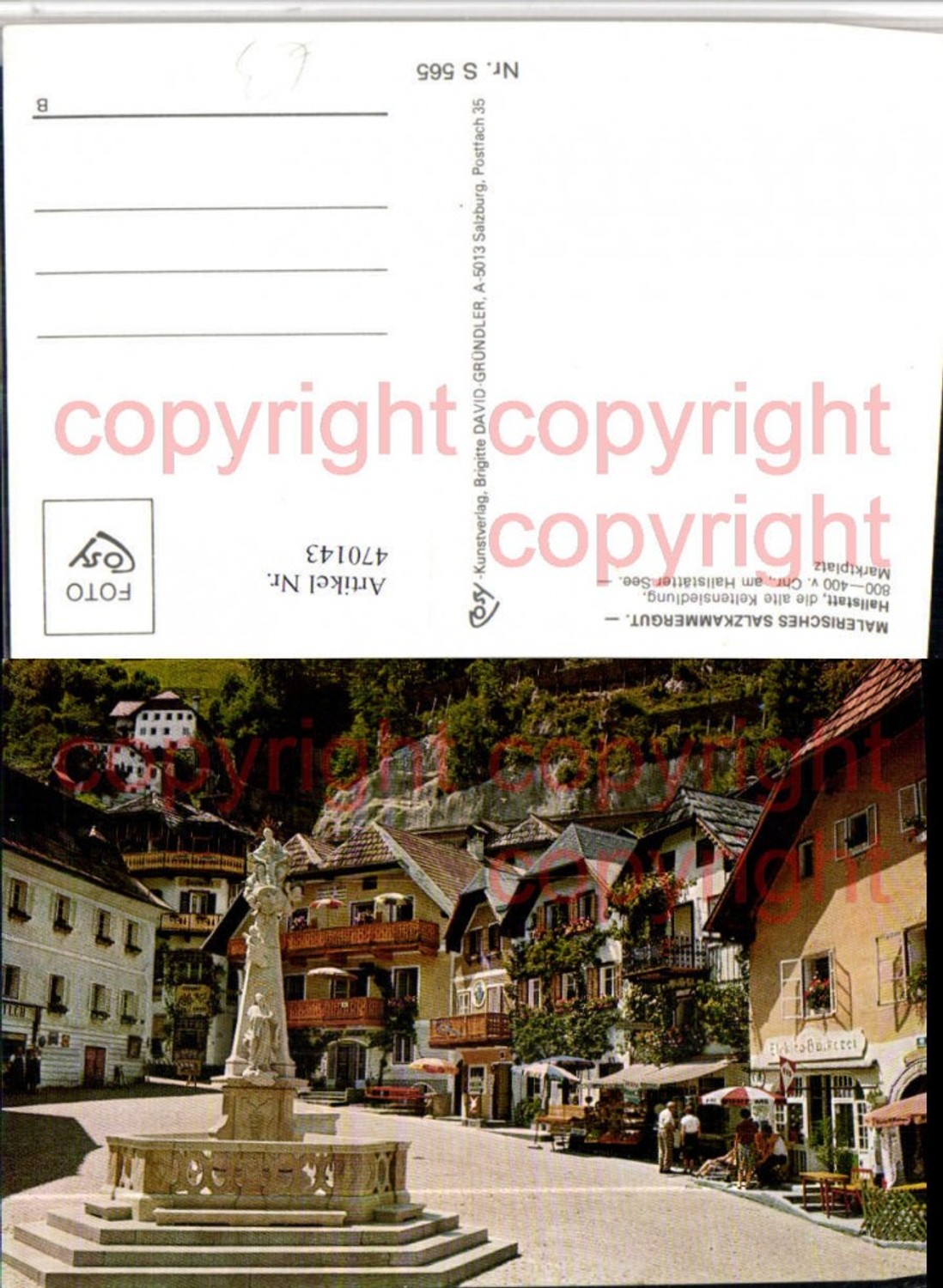 470143,Hallstatt am Hallstättersee Marktplatz Brunnen pub Cosy