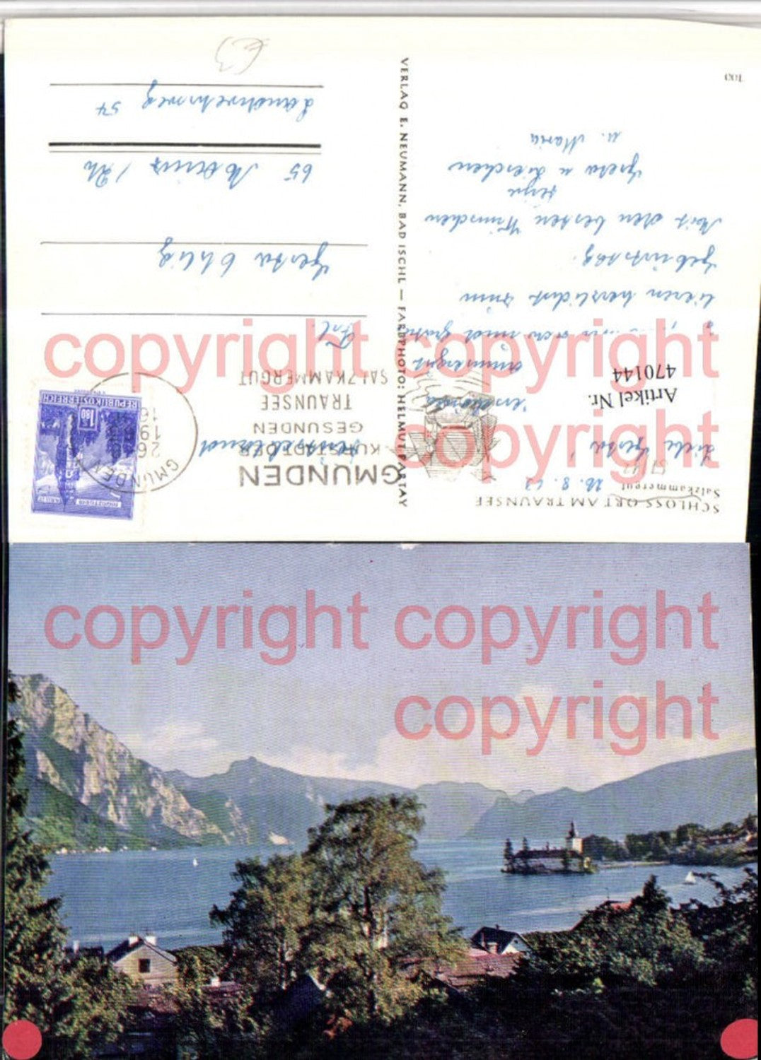 470144,Gmunden Schloss Ort Orth am Traunsee Bergkulisse